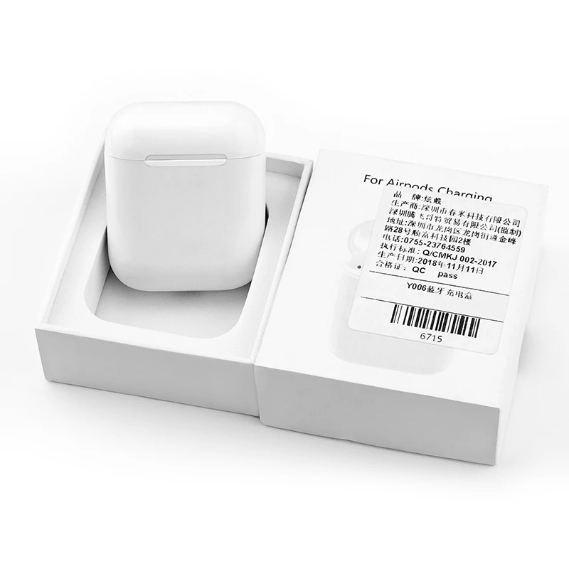 Для airpods зарядное устройство для Apple Airpods 1 беспроводной зарядный чехол приемник неоригинальный Airpods Беспроводная зарядка коробка