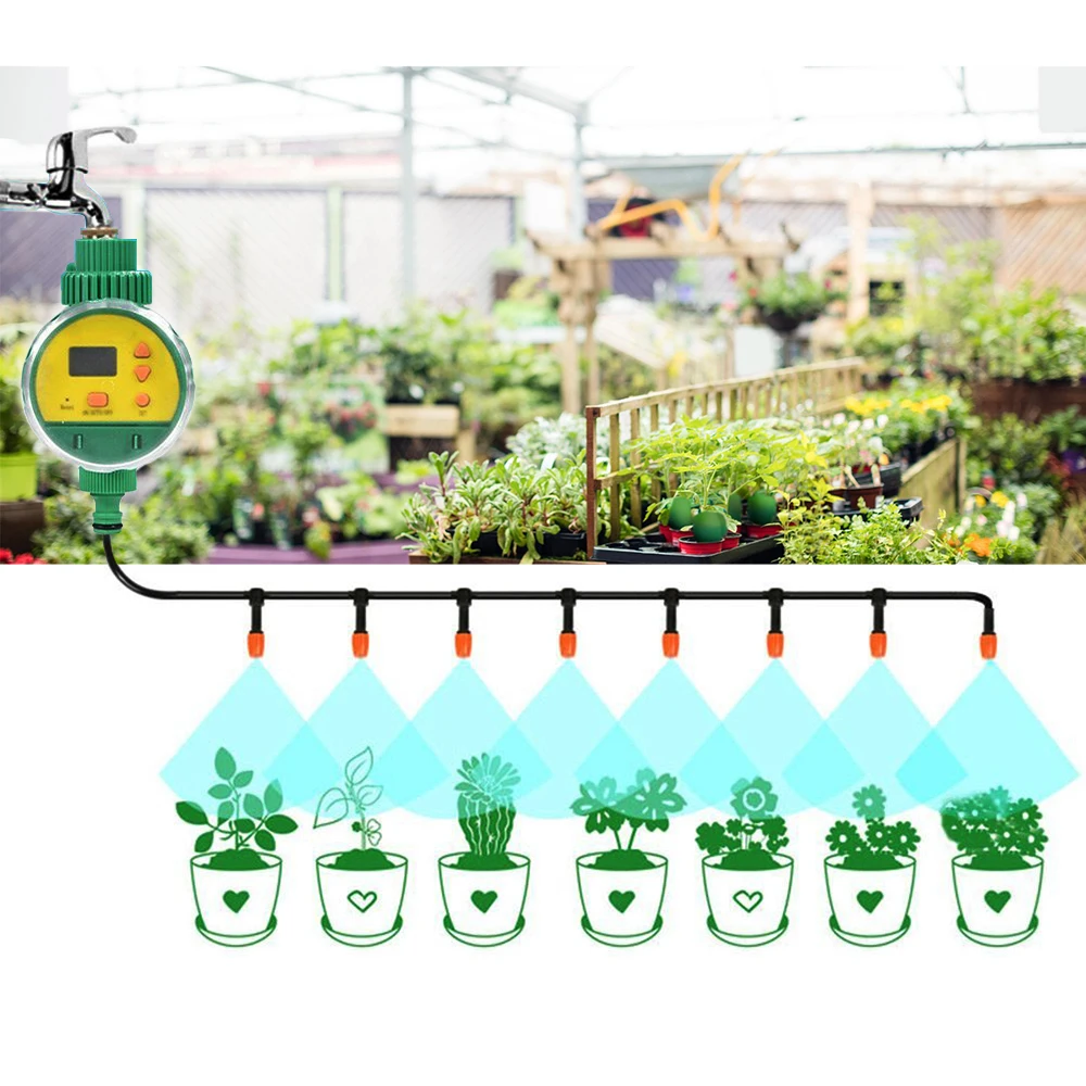 Автоматический интеллектуальный электронный ЖК-цифровой таймер для полива воды открытый садовый контроллер ирригатора для полива