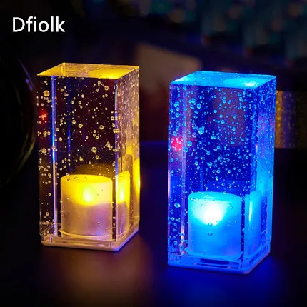 Lâmpada de Cristal Mesa de Luz da Noite da Lâmpada de Cabeceira Lâmpada de Mesa Carregamento Personalidade Levou Quarto Lâmpada Restaurante Criativo Bar