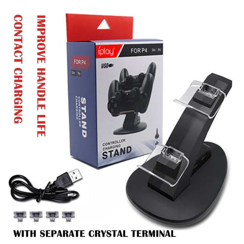 

Dual USB With Crystal TerminalSuitable For Sony PS4 Gamepad Fast Charging Base For Playstation 4 Pro Joypad Double Joystick