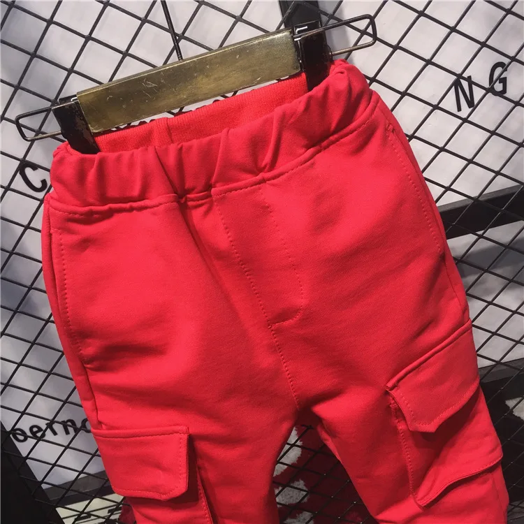 Brand Kids Boys Harem Casual Fleece Solid Pants Trousers for Spring Fall Autumn Sport Joggers Sweatpants 2-7Year Children