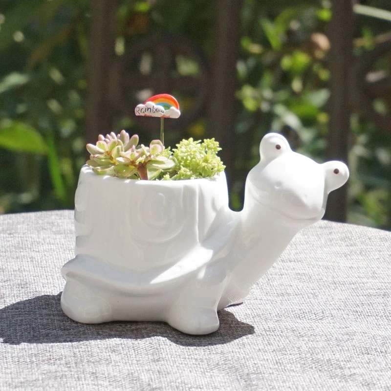 Kleine Tier Keramik Blumentopf Super Weiss Porzellan Elefanten