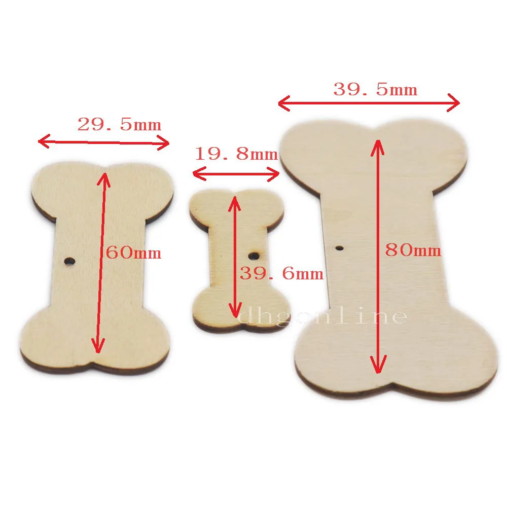 50 шт. деревянные доски катушки ниток Bone shape 40 мм x 20 мм 60 мм x 30 мм 80 мм x 40 мм для естественной катушки ниток лентами