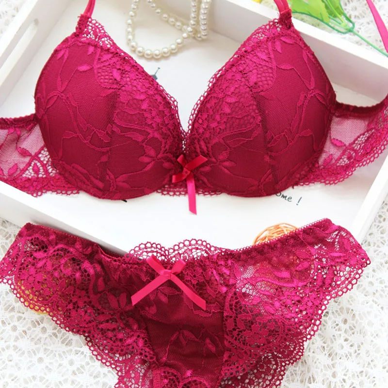 women lace sexy bra briefs set (3)