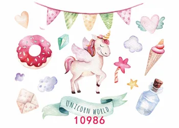 

SJOLOON birthday party photography background newborn photo backdrops cartoon unicorn photo backdrops photo studio prop vinyl