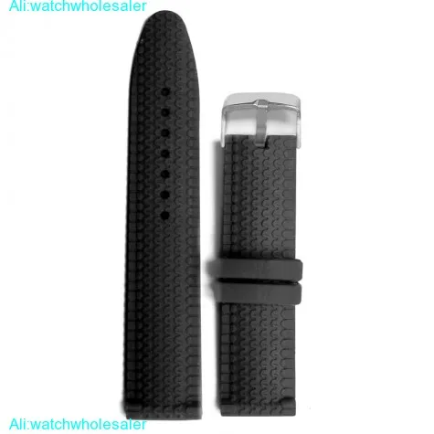 24mm Simple Black  Silicone Jelly Rubber Unisex Watch Band Straps WB1070A24JB