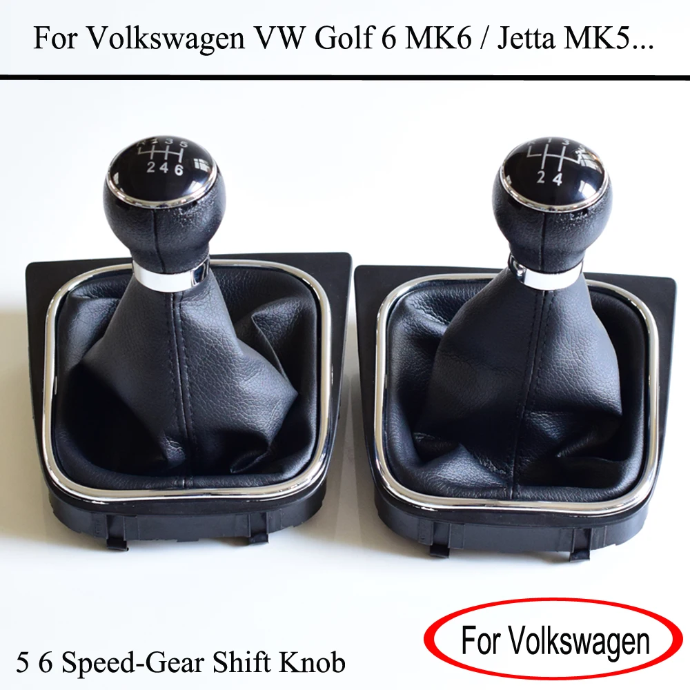 

MT Gearshift Shifter Stick Lever Headball With Dust-Proof Cover For Volkswagen VW Golf 6 MK6 For Jetta MK5 Car Accessories