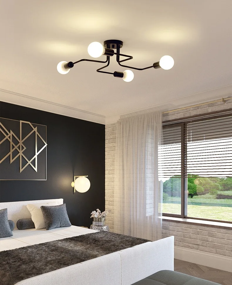 Modern Chandeliers-Vintage Led Ceiling Lights Bedroom Lighting Fixtures 