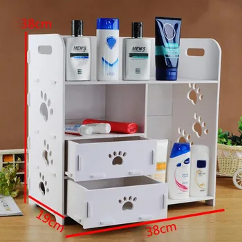 

Multi-function DIY Bathroom Bedroom Storage Box Toiletries Makeup Organizer Holder Wood Cosmetic Storage Racks Case 3 styles