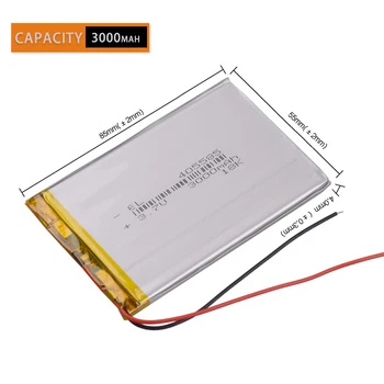 

405585 3.7V 3000mAh Rechargeable li Polymer Li-ion Battery For Telephone Power Bank E-book GPS PDA DVD tablet PC MID 045585