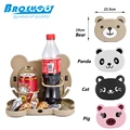 BROSHOO Lovely Cartoon Shaped Folding Auto Car Back Seat Table Drinks food Holder the car multifunctional