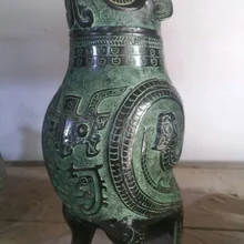 Сложное китайское коллекционное украшенное архаистическое изделие из бронзы ручной работы статуя совы