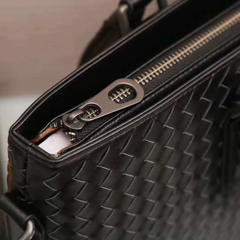 Kaisiludi Porte W39h29d7cm De D'affaires Hommes Sac En Tricot D'ordinateur Cuir Main Européenne documents Mode À Décontracté r7q4ra