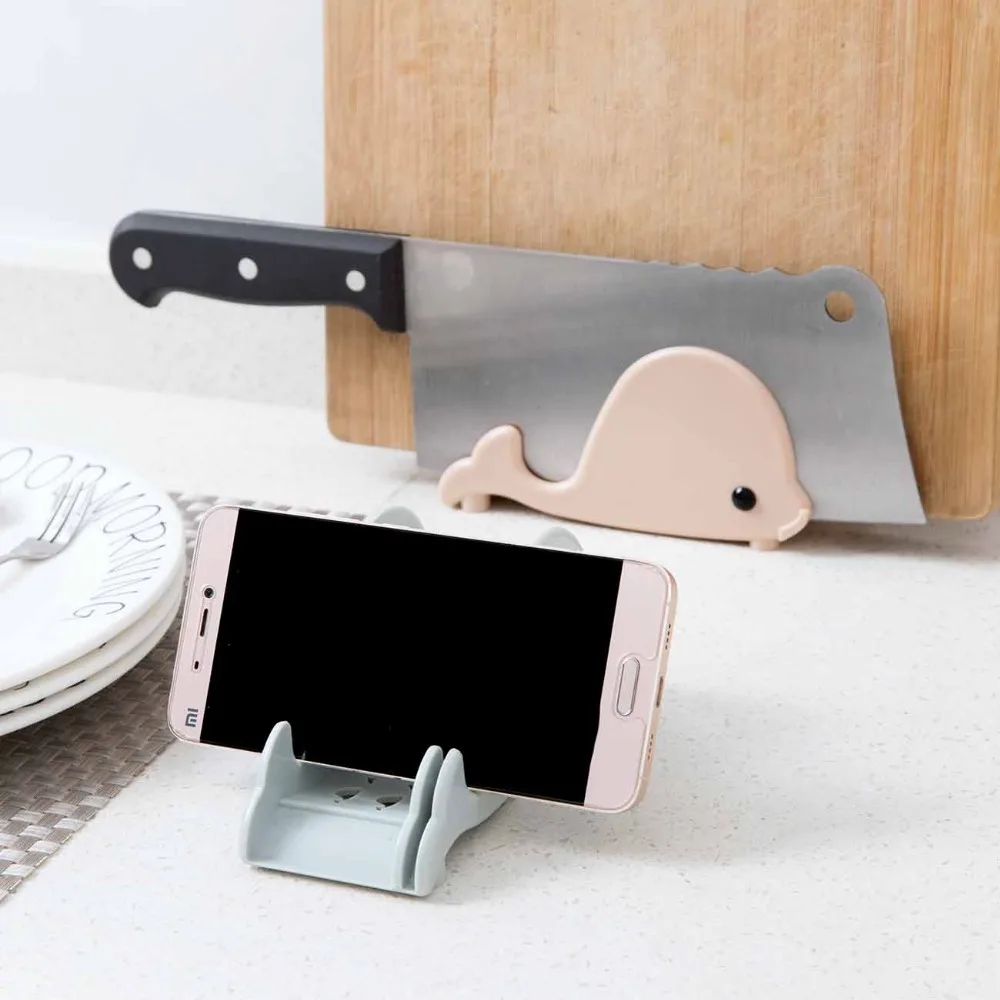 

Creative Multifunctional Whale Shape Sponge Sucker Storage Rack Kitchen Cutting Board Knife Holder Phone Holder Stand