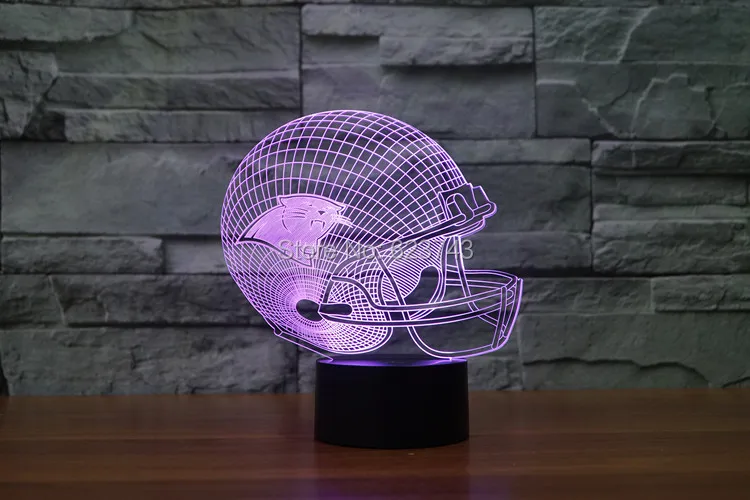 

Carolina Panthers American Football cap helmet 3D LED Color Changing Decor night light by Touch induction control and AAA