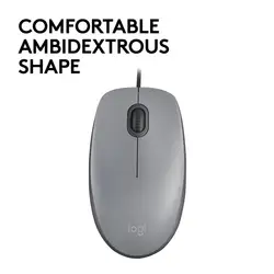 Logitech M110, симметричная, оптический, USB, 1000 Точек на дюйм, серый