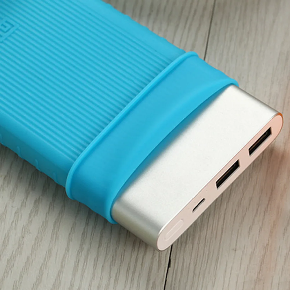 Вертикальная полоса нескользящий мягкий силиконовый защитный чехол для Xiaomi Mi power Bank 2 10000mAh двойной USB порт power bank