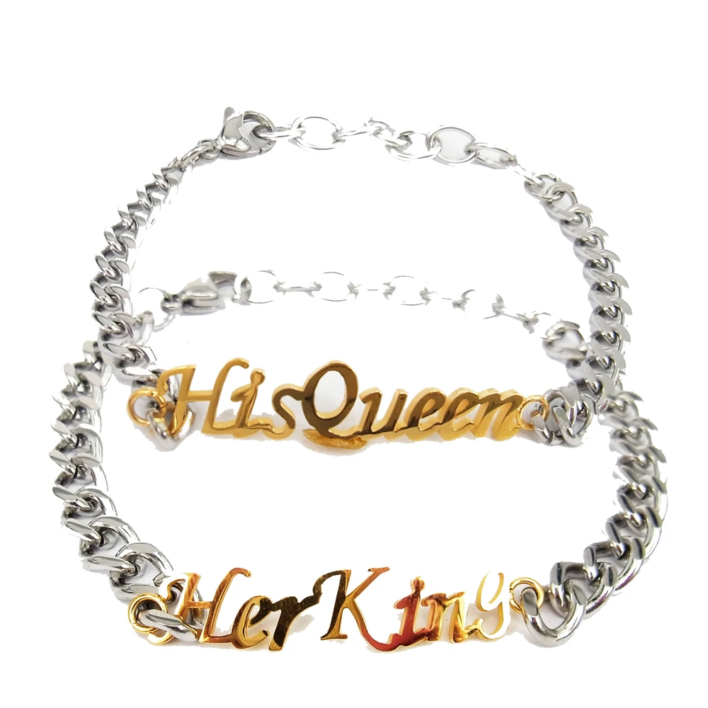 King Queen Bracelet Unique Gift for Lover "His Queen""Her King " Couple