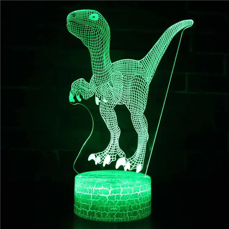 Tyrannosaurus Rex Usb Светодиодная лампа Новинка Luminaria Led Usb 3d свет Powerbank 3d лампа детская комната светодиодный 3d-ночник - Испускаемый цвет: 7 color change