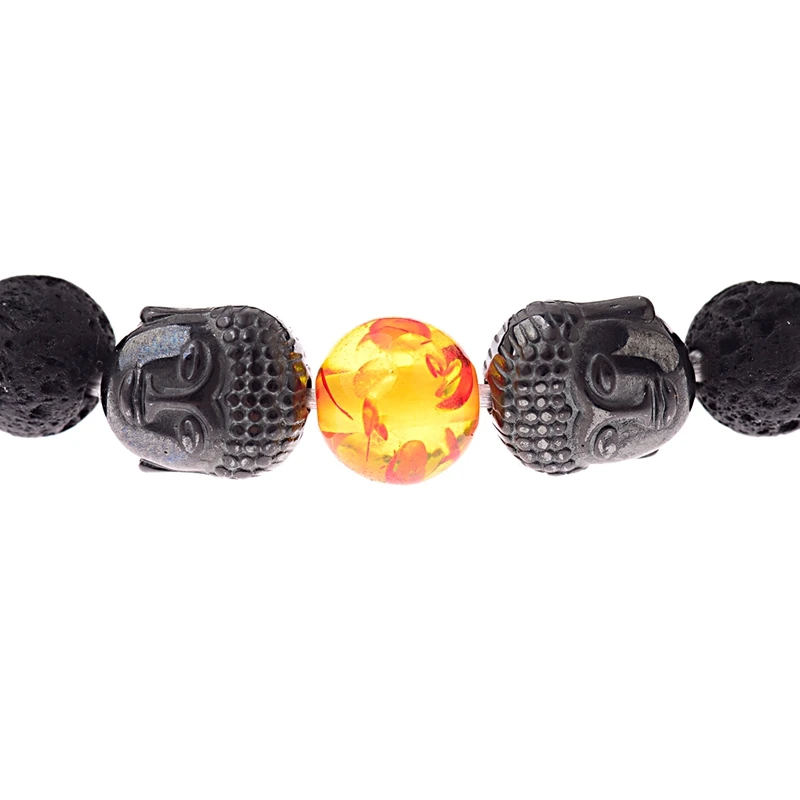 Amader этнические Будды гематит Лава мужские браслеты с подвесками ручной работы энергии вулканический и тигровый глаз камень браслеты для женщин AB353