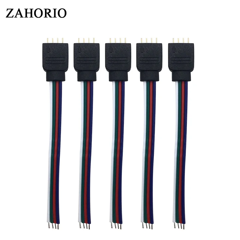 

5pcs/Lot 10cm RGB 4 pins Male Connector Wire Cable For 5050 3528 2835 RGB Led strip, Male Type 4 Pin Needle Connector