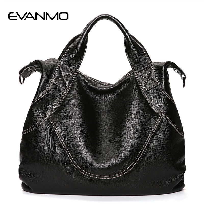 

Natural Genuine Leather Handbag Large Capacity Women Shoulder Bag High Grade Retro Tote Purse High Quality Black Daily Bags