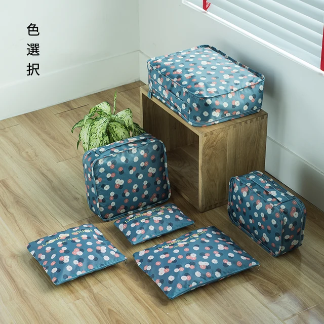 2019 6pcs/set Men and Women Nylon Luggage Travel Bags Packing Double Zipper Clot&hellip;