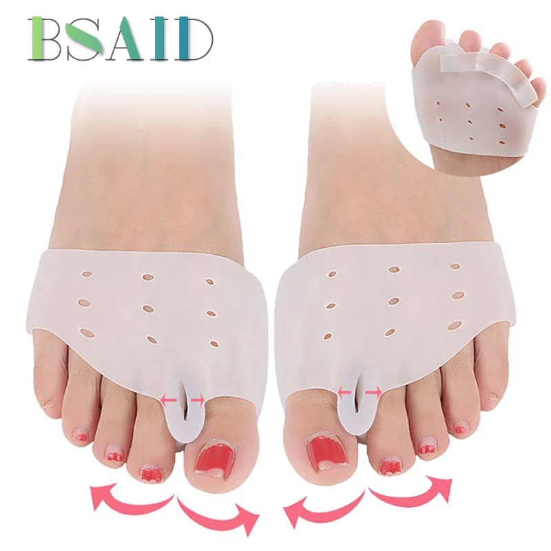 

BSAID 2 Pair/lot Thumb Valgus Orthotics Insoles Toe Separators Pad Forefoot Silicone Insoles Thumb Correction Unisex Shoe Insole