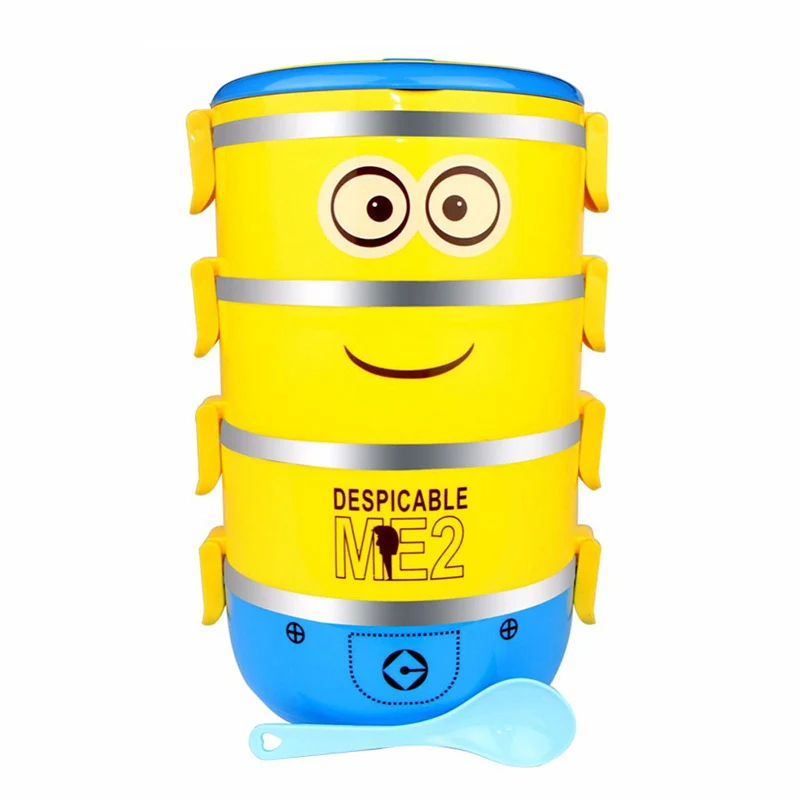  2/3/4 Layer Yellow Stainless Steel Multi-layer Lunch Box Kitchen Portable Thickened Container for O - 33041929956