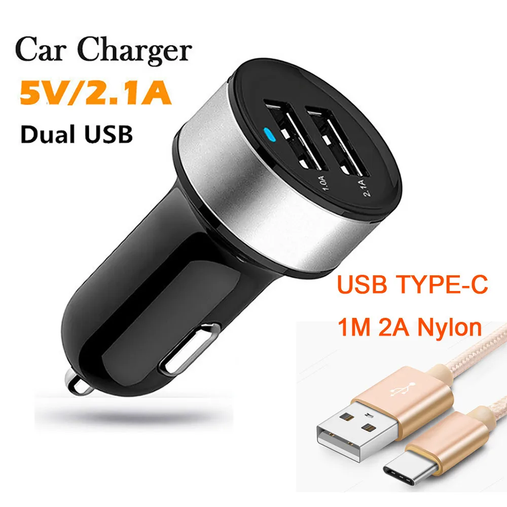 Универсальное автомобильное зарядное устройство с двумя usb портами 5V 2A Max мини
