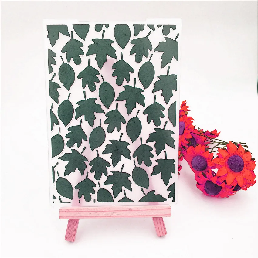 Easter plastic maple leaf template craft card making paper album wedding decoration scraping Embossing folders | Дом и сад