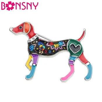 

Bonsny Metal Enamel Whippet Dog Brooches Fashion Cute Animal Jewelry Pin For Scarf Clothes Decoration Women Girl Pet Lovers Gift
