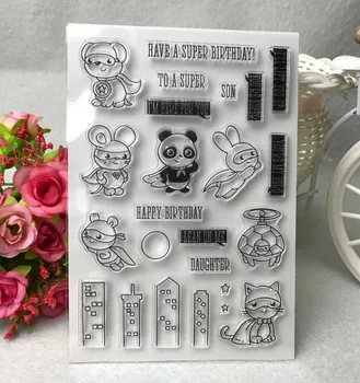 

superman stamp Clear Stamp for Scrapbooking Transparent Silicone Rubber DIY Photo Album Decor