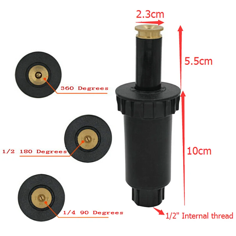 Пластик 90/180/360 градусов вращение разбрызгиватели устройство воды для полива и орошения Системы газон Pop Up клапан разъем Садовые принадлежности