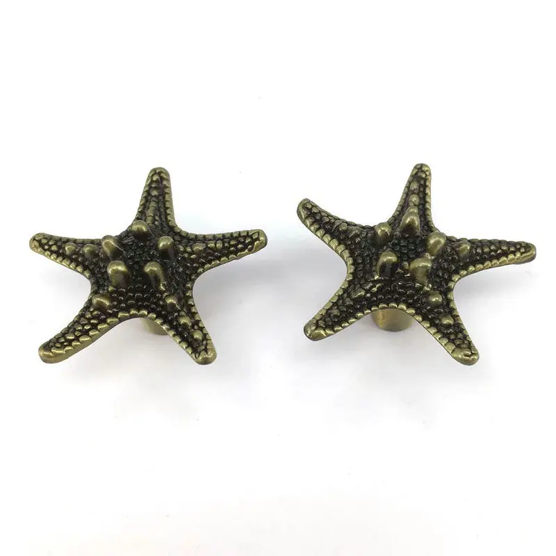 Antique Bronze Starfish Drawer Knobs Pulls Kitchen Cupboard Drawer
