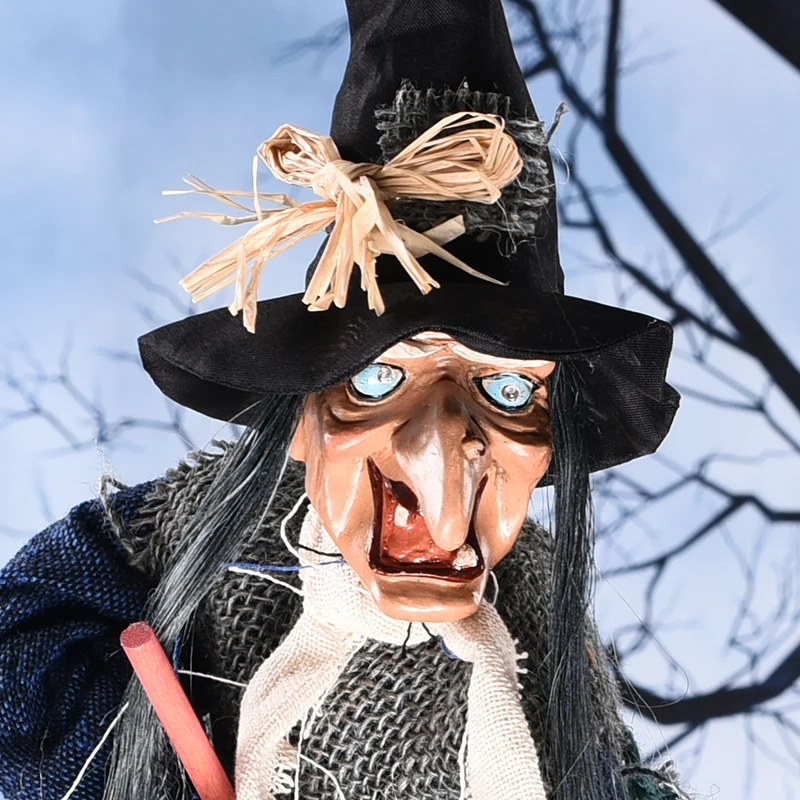 Хэллоуин Голосовое управление подвесной призрак страшная ведьма кулон трюк игрушки Электрический Скелет с Светильник глаза ужас Хэллоуин Декор