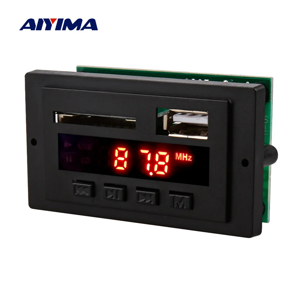 AIYIMA 12 в автомобильное аудио Bluetooth MP3 WMA USB SD FM AUX декодер плата модуль плеер с