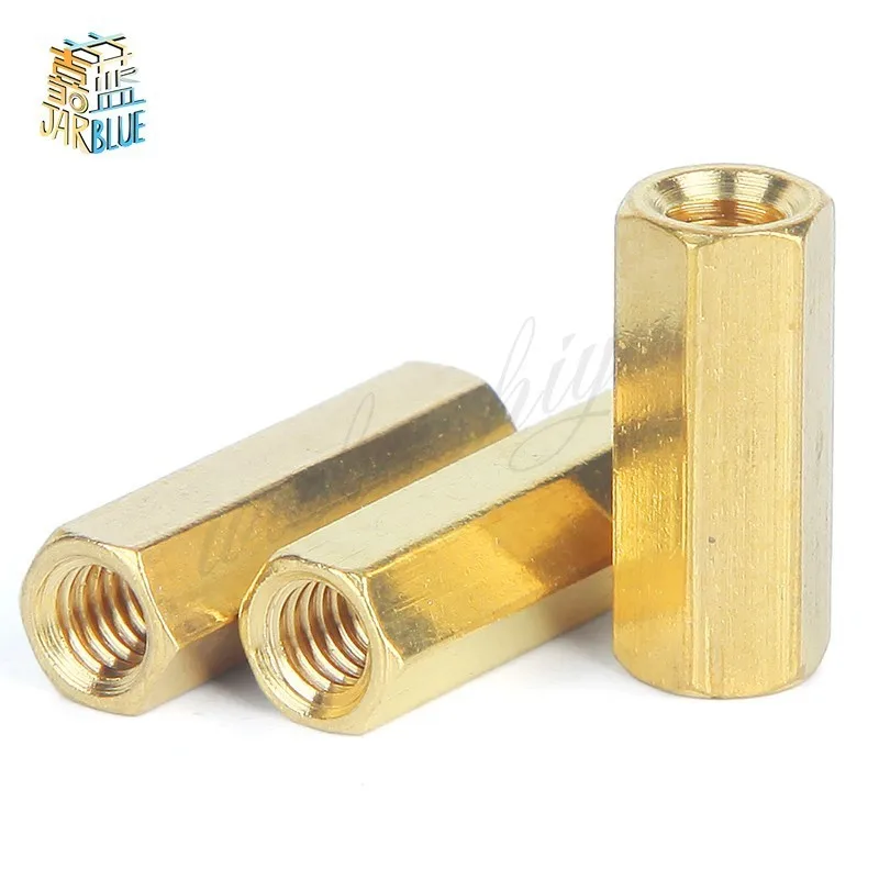 

100pcs 4mm Thread M4 Hex Brass Standoff spacer Female to Spacing Screws Double pass Hex Long Nuts M4*6/8/10/12/15/20/25/30mm