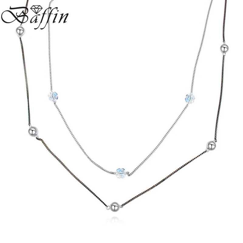 

BAFFIN 2018 Crystal Beads Multi-layer Necklace Long Chain Maxi Collier Jewelry For Women Party Gift Made With Swarovski