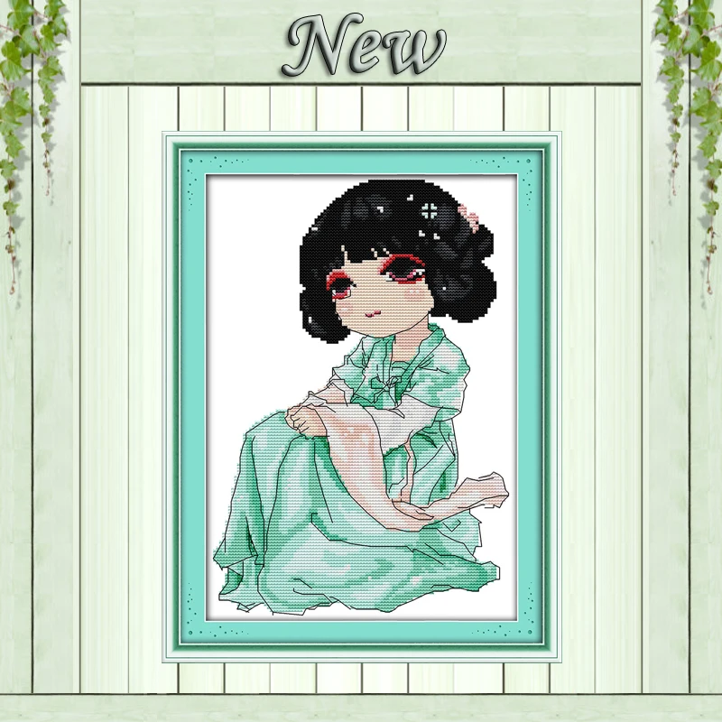 Hanfu девушка красавица мультфильм wamon diy картины рассчитаны на холст DMC 11CT 14CT наборы