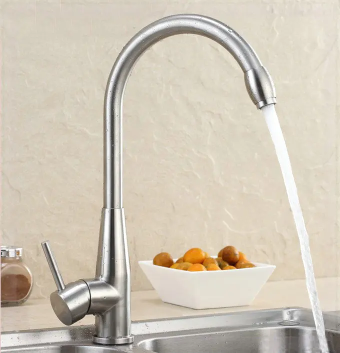 Free shipping SUS304 Stainless steel Kitchen tap faucet kitchen hot and cold mixer 305 to sink | Обустройство дома