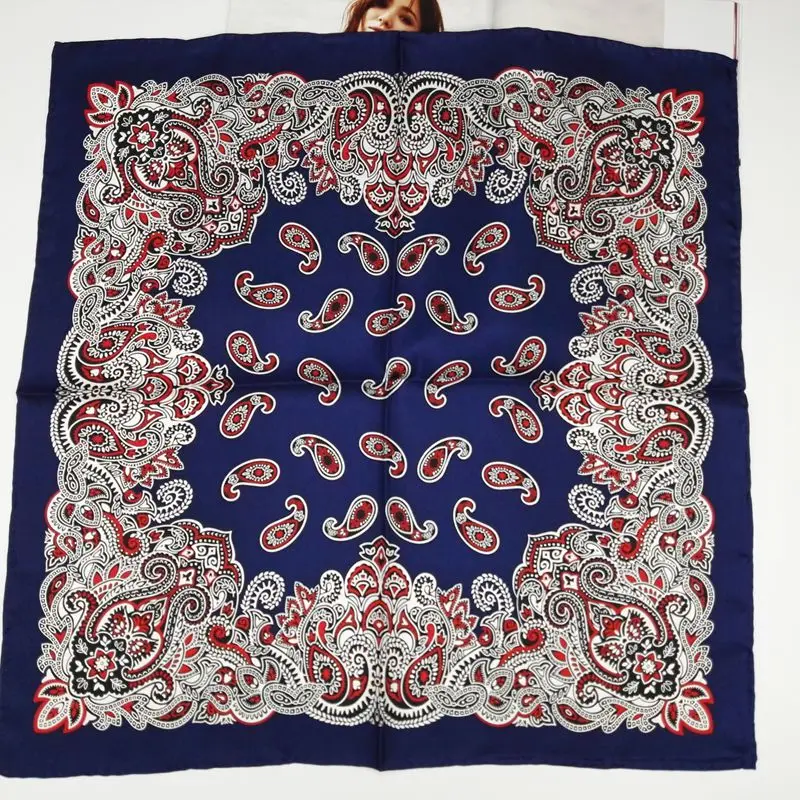 2017 модная Бандана с принтом Пейсли шарф шейный платок 100% шелк саржевый маленькие
