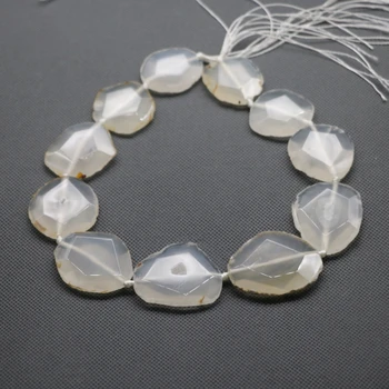 

Natural White Stone Slice Slab Pendant Necklace Women Slice Pendant Accessories Super Popularity European Fashion Jewelry