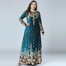 Special Offers New Winter Velvet Maxi Long Dresses Elegant Gold Stamping Floral Printing Muslim Dress BLUE PINK GREEN M - 4XL Special Offers New Winter Velvet Maxi Long Dresses Elegant Gold Stamping Floral Printing Muslim Dress BLUE PINK GREEN M - 4XL