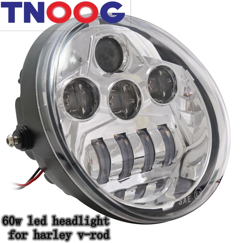 

TNOOG for Harley V-rod Motorcycle Accessories LED Headlight with DOT E9 sign for Harley Davidson VRSCA V-Rod VRod Led Headlight