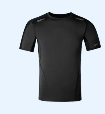 ZENPH Мужская дышащая быстросохнущая облегающая футболка для фитнеса, бега, тренировочная спортивная одежда, летняя Удобная с коротким рукавом - Цвет: black  L