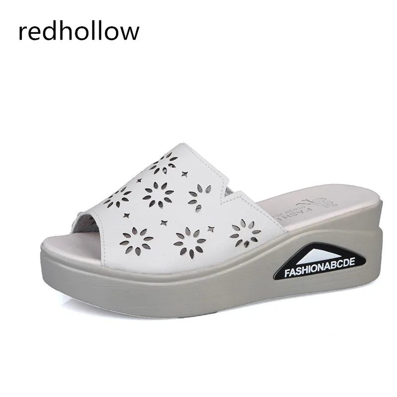 

Summer Slippers Women's Cut Out Hollow Out Casual Shoes Platform Slides Wedges Beach Sandals Ladies Slippers High Heels Shoes