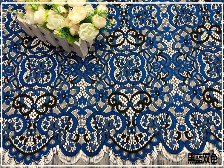 LASUI C0322 1 шт. 8 цветов без выцветания смешанные цвета великолепные полые французские ресницы позиционирования кружевной ткани - Цвет: Blue and black