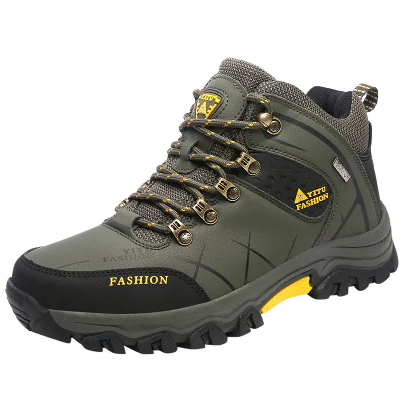 

Summer Hiking Shoes Men Breathable Air Mesh Hiking Shoes Non-Slip Lace-Up Climbing Sneakers #2U11