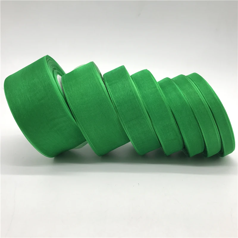 Buy 50yards 10mm 50mm Green Organza Ribbon Gift
